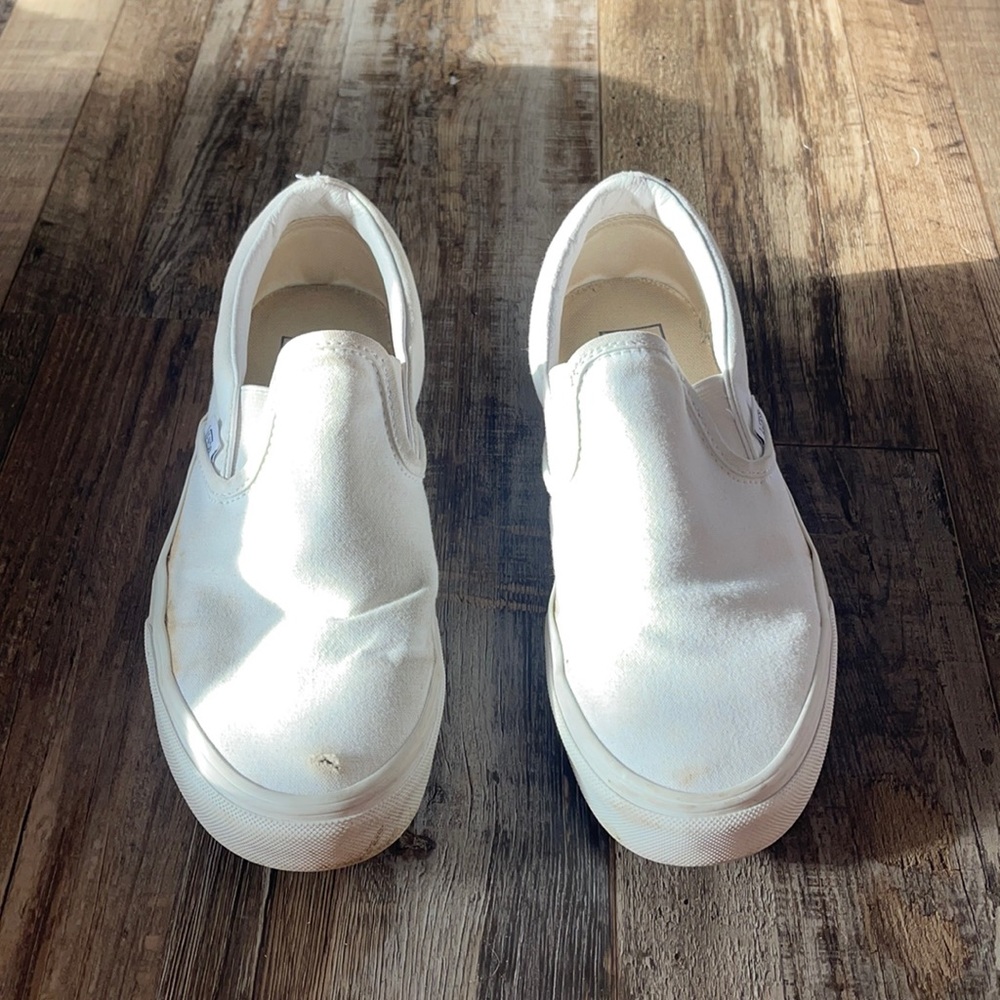 *VANS* white slip on Vans ; size: W 8 ; condition: used
